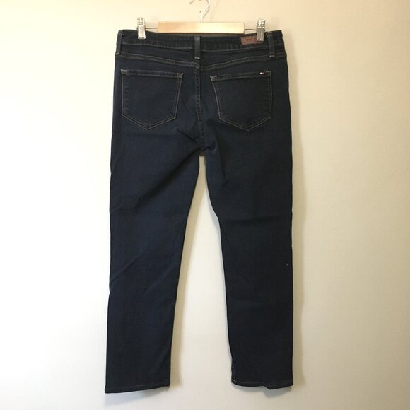 Tommy Hilfiger Organic Cotton Dark Navy Blue Denim Rome Straight Fit Jeans - Picture 2 of 16